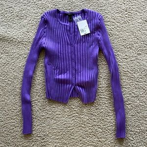 Forever 21 Purple Long-sleeved Top, Size M, NWT